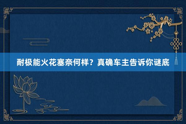 耐极能火花塞奈何样？真确车主告诉你谜底